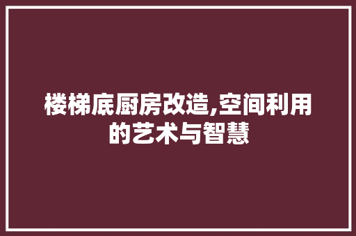 楼梯底厨房改造,空间利用的艺术与智慧
