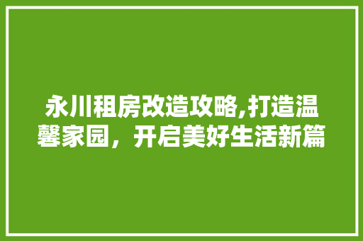 永川租房改造攻略,打造温馨家园，开启美好生活新篇章
