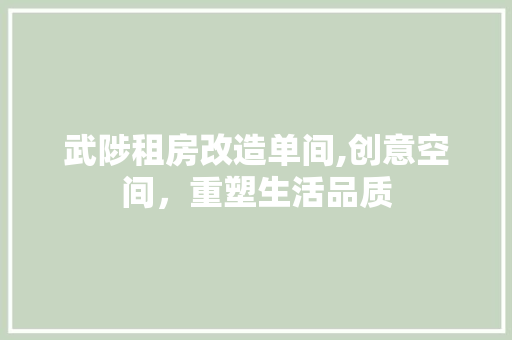 武陟租房改造单间,创意空间，重塑生活品质