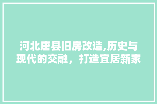 河北唐县旧房改造,历史与现代的交融，打造宜居新家园