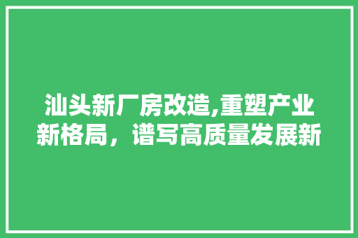 汕头新厂房改造,重塑产业新格局，谱写高质量发展新篇章