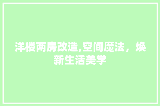 洋楼两房改造,空间魔法，焕新生活美学