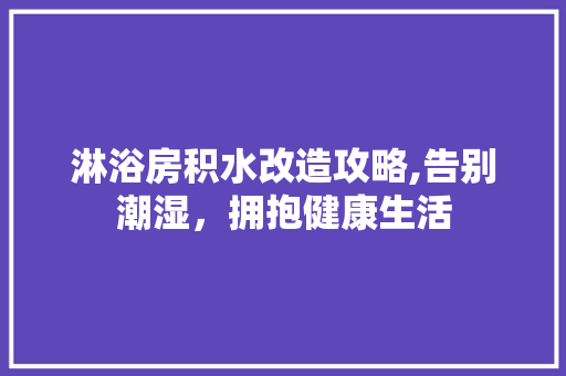 淋浴房积水改造攻略,告别潮湿，拥抱健康生活