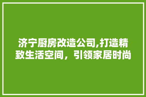 济宁厨房改造公司,打造精致生活空间，引领家居时尚潮流