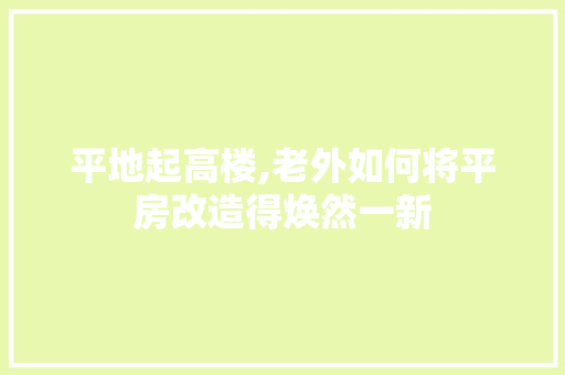 平地起高楼,老外如何将平房改造得焕然一新