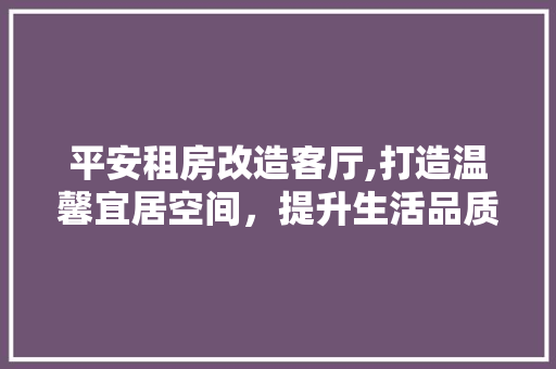 平安租房改造客厅,打造温馨宜居空间，提升生活品质