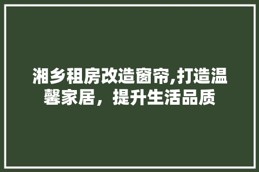 湘乡租房改造窗帘,打造温馨家居，提升生活品质