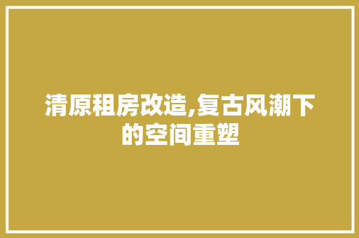 清原租房改造,复古风潮下的空间重塑
