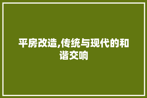 平房改造,传统与现代的和谐交响