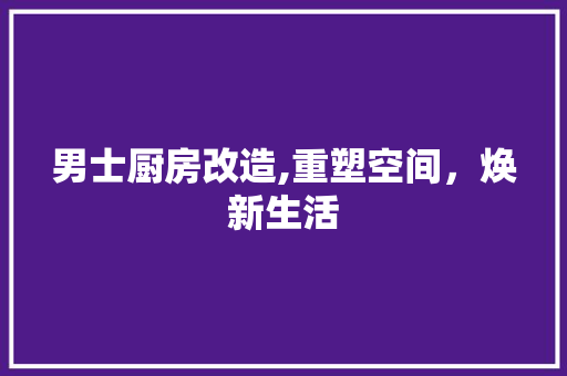 男士厨房改造,重塑空间，焕新生活