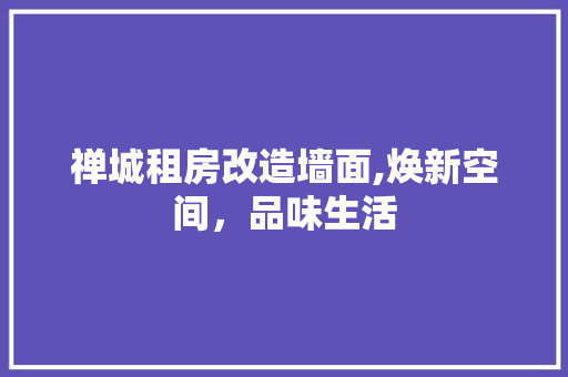 禅城租房改造墙面,焕新空间，品味生活