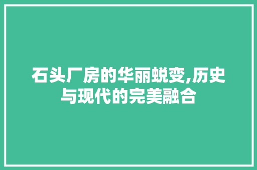 石头厂房的华丽蜕变,历史与现代的完美融合