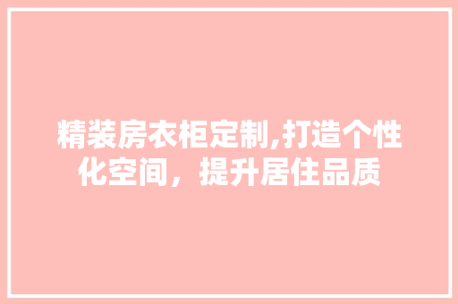 精装房衣柜定制,打造个性化空间，提升居住品质