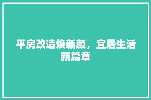 平房改造焕新颜，宜居生活新篇章