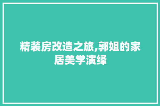 精装房改造之旅,郭姐的家居美学演绎