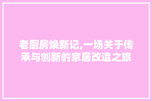 老厨房焕新记,一场关于传承与创新的家居改造之旅