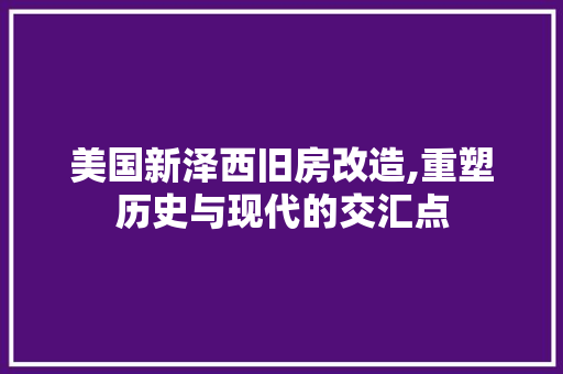 美国新泽西旧房改造,重塑历史与现代的交汇点